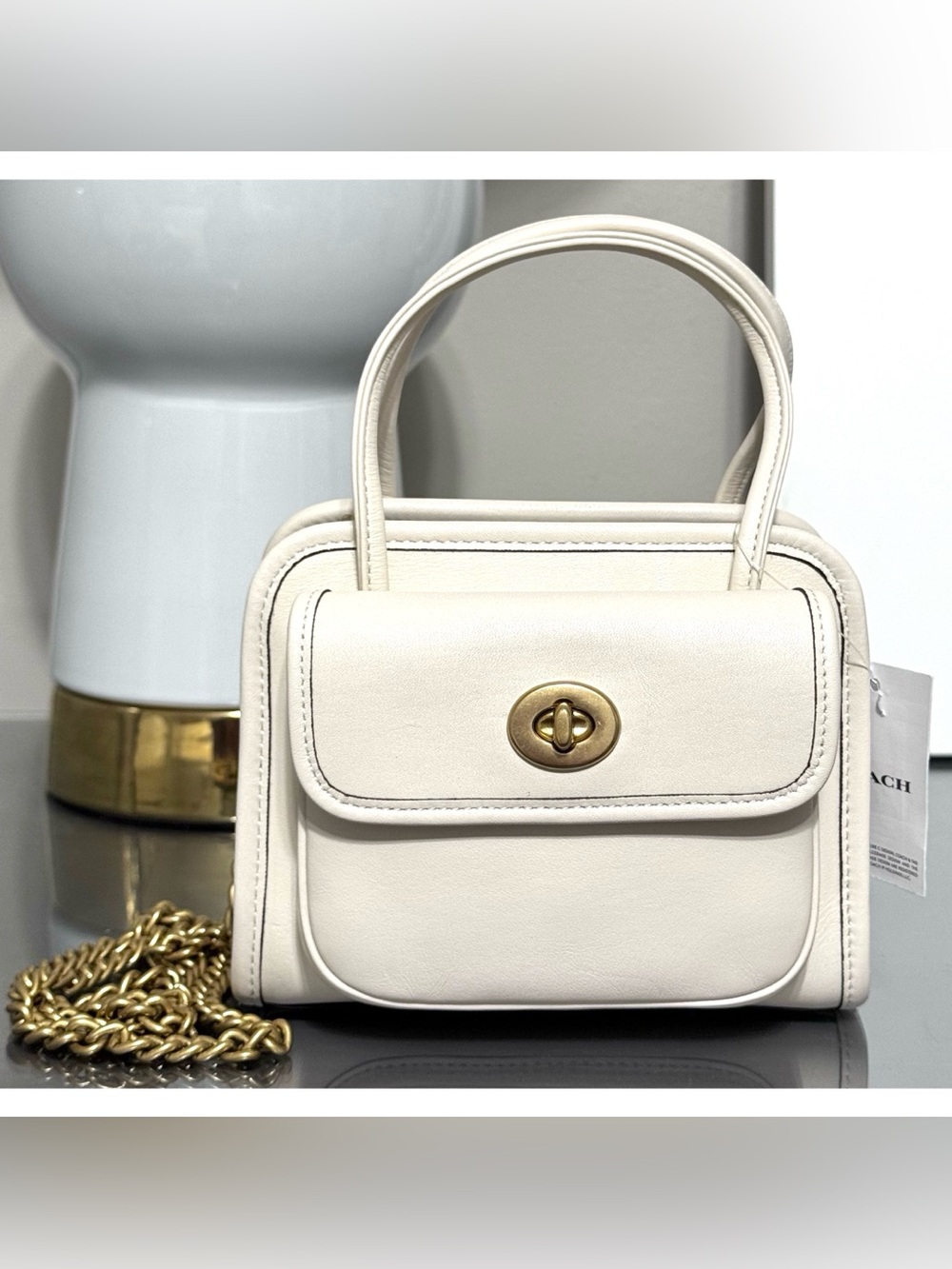 COACH Safari Tote Crossbody Bag, CHALK